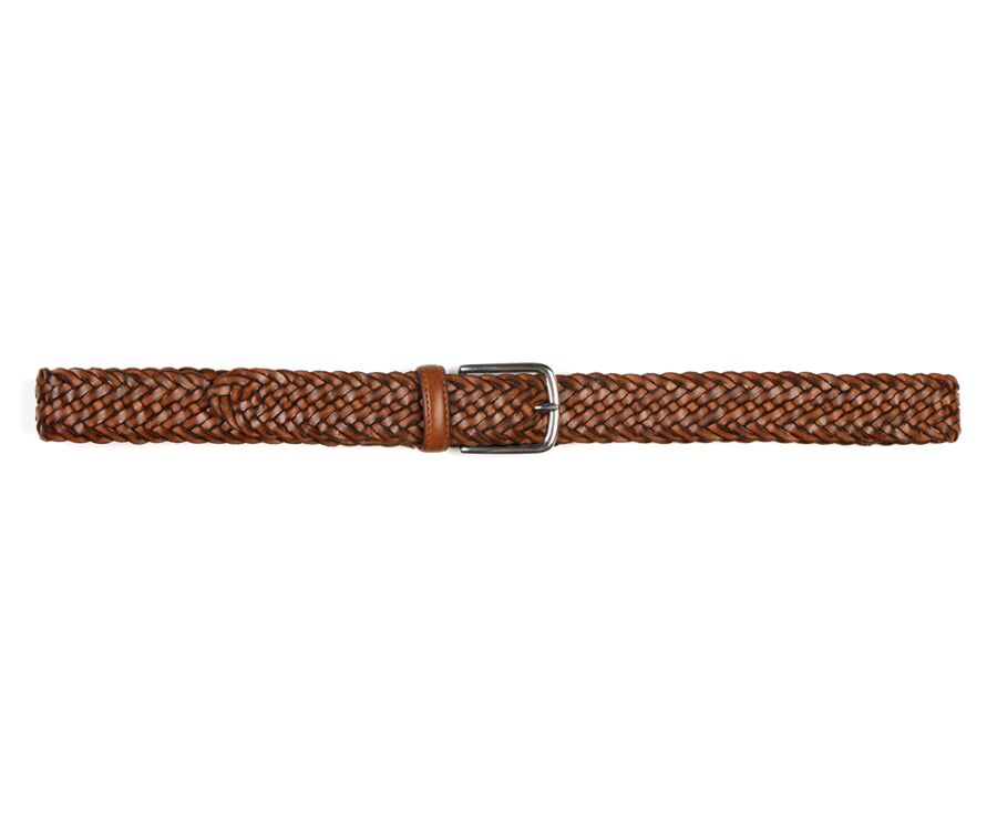 Ceinture en cuir tressée homme Gold Patiné - NORTHGATE SILVER