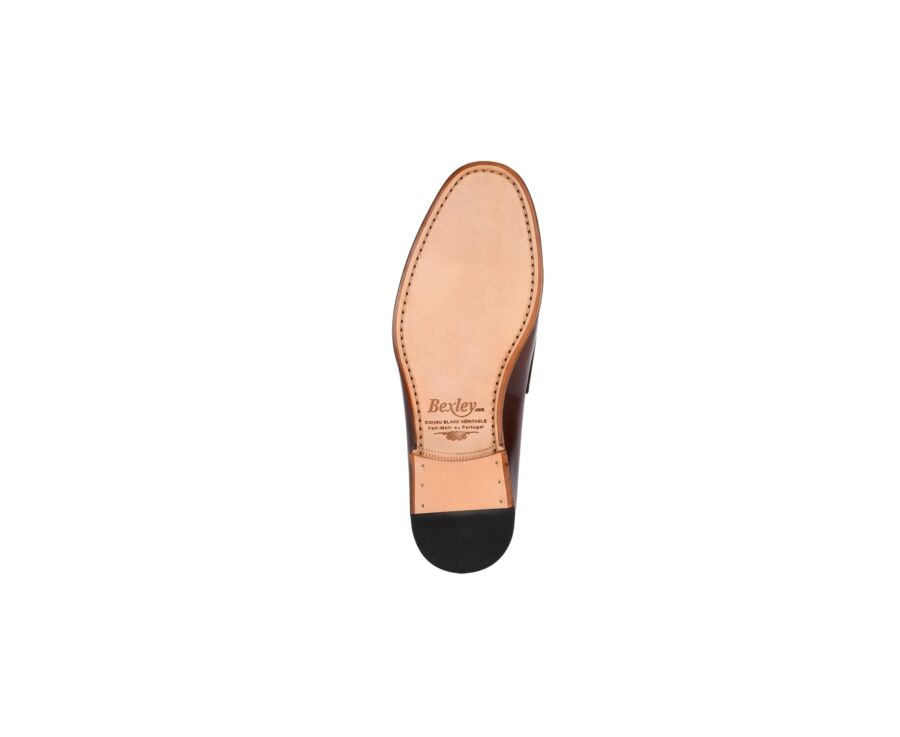 Chaussures homme double boucle Chocolat Patiné - CHIGWELL