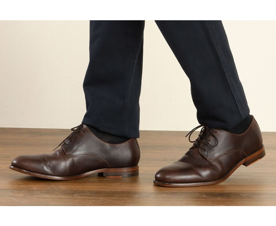 Derbies homme Chocolat Grainé semelle cuir - HILPERTON