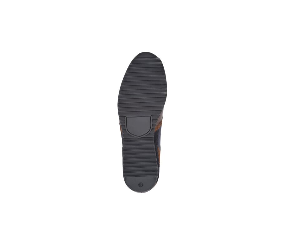 Sneakers homme Chocolat et Velours Marine - CORUNNA