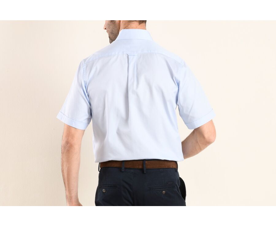 Chemise coton bleu pâle - Col américain - PATRICK MC