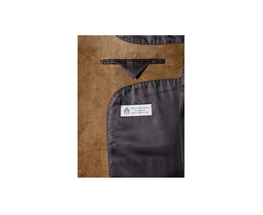 Blazer homme velours côtelé lavé Camel - LÉONTILDE
