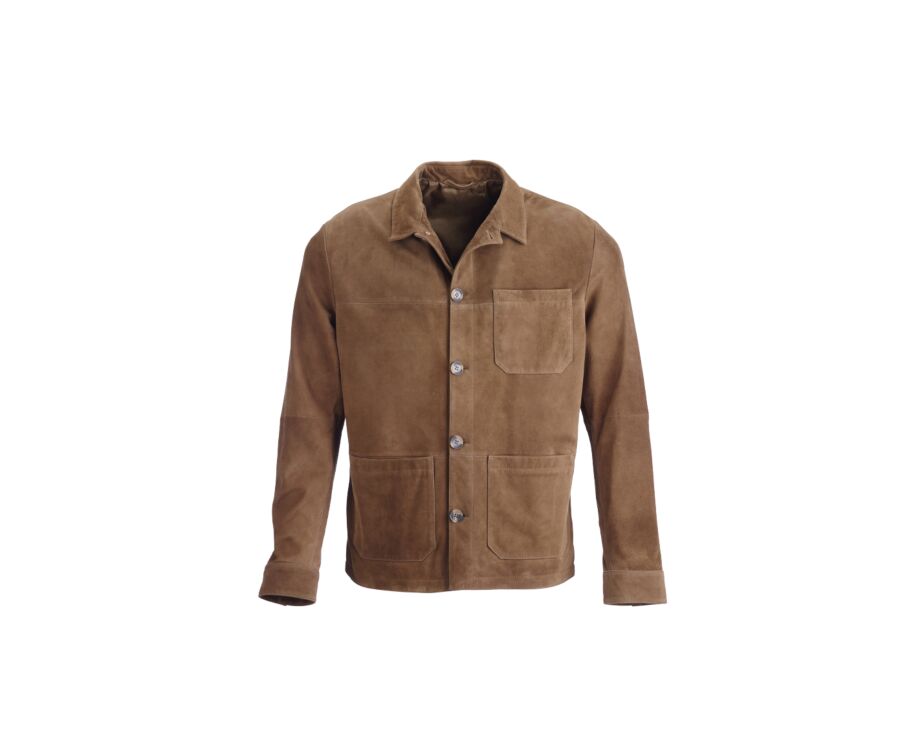 Veste en cuir daim homme Havane - FAUSTIN