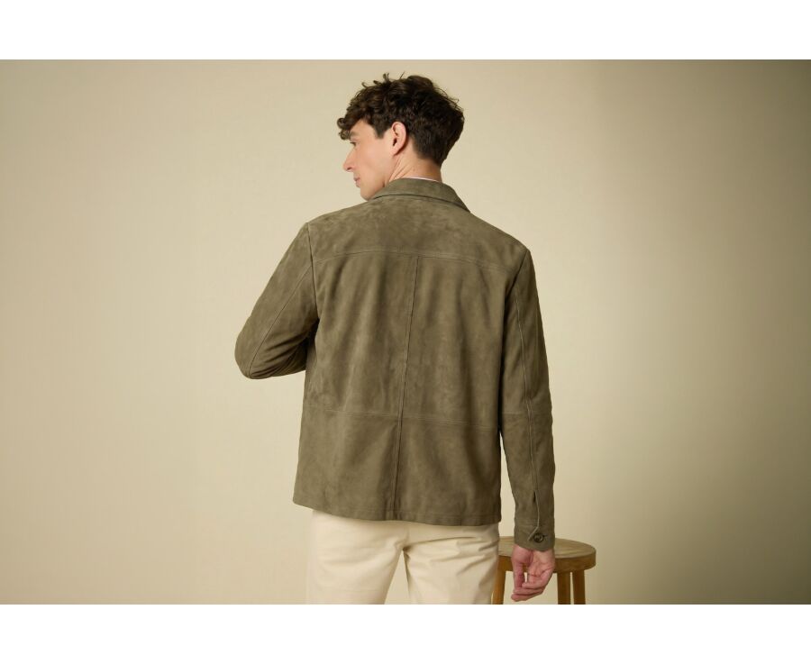 Veste en cuir daim - Kaki - FAUSTIN