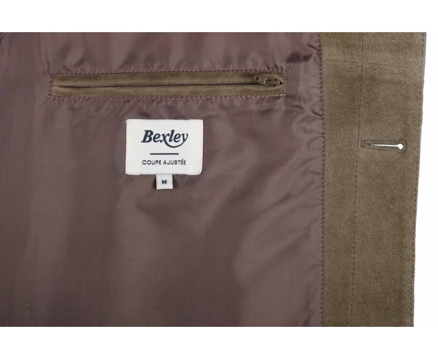 Veste en cuir daim - Kaki - FAUSTIN