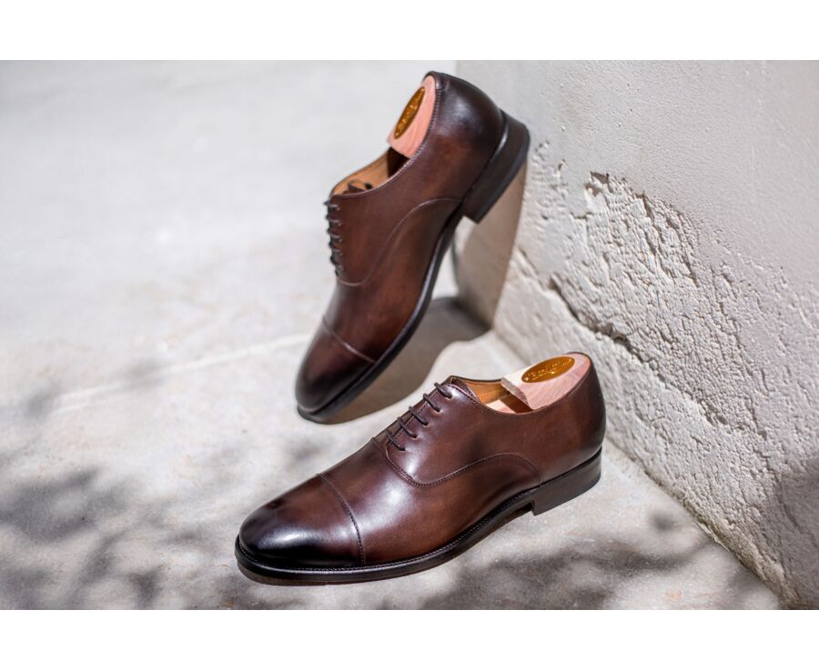 Richelieu homme Chocolat Patiné semelle cuir - WINFORD
