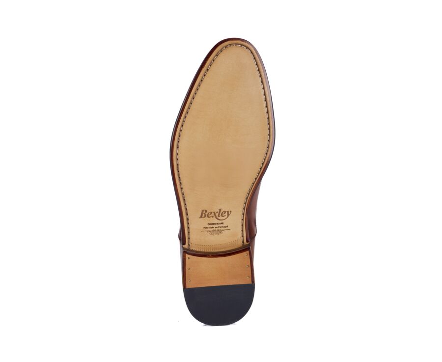Richelieu homme doré patiné en cuir  - WINFORD