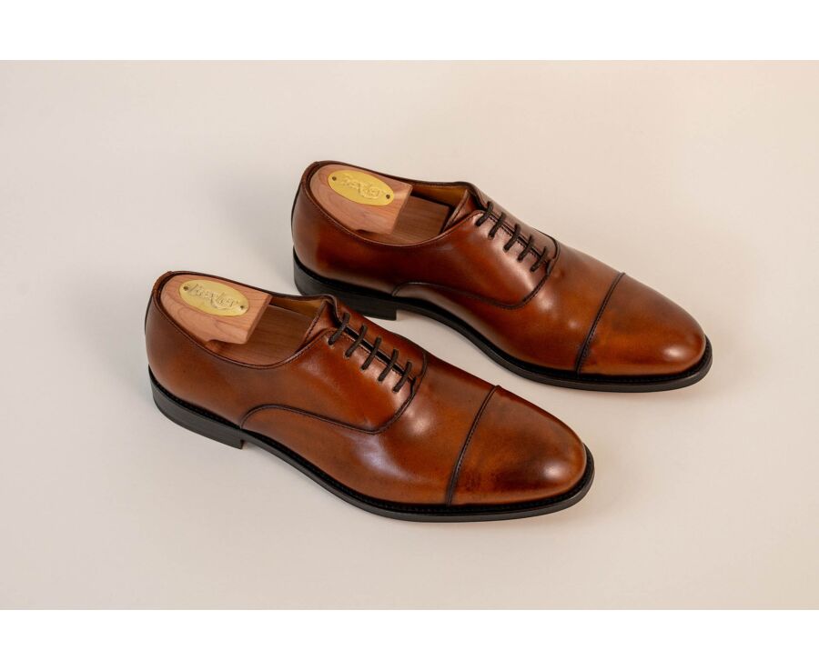 Richelieu homme doré patiné en cuir  - WINFORD