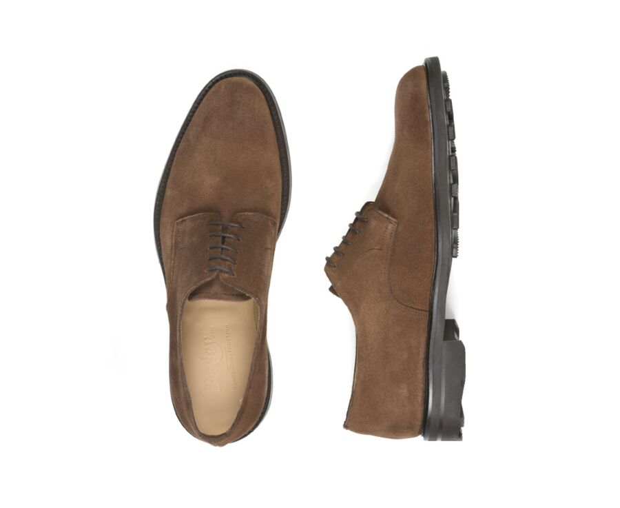 Derbies homme Velours Havane semelle gomme - DOVER GOMME CITY II