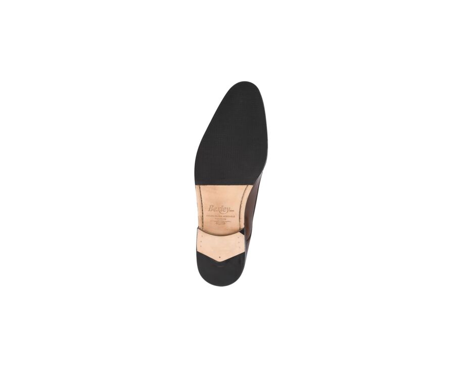 Derbies homme Châtaigne semelle cuir avec patin - PHILIP II PATIN