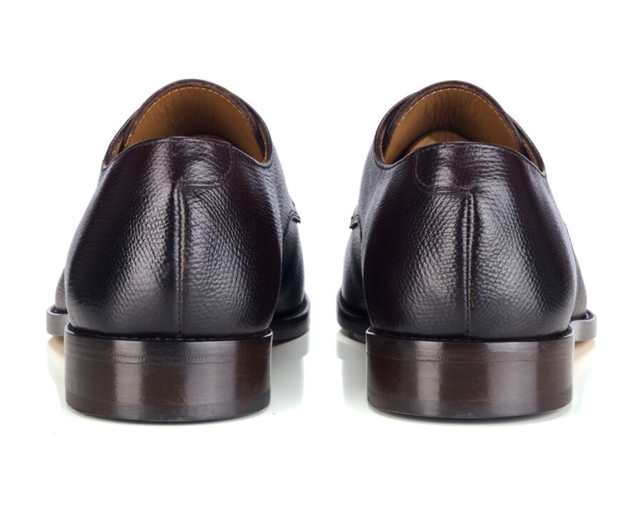 Derby homme classique en cuir grainé chocolat - DOVER