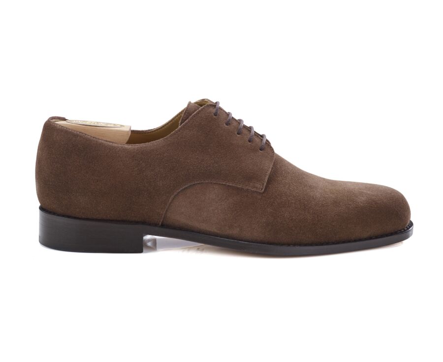 Derbies homme Velours havane semelle cuir - DOVER
