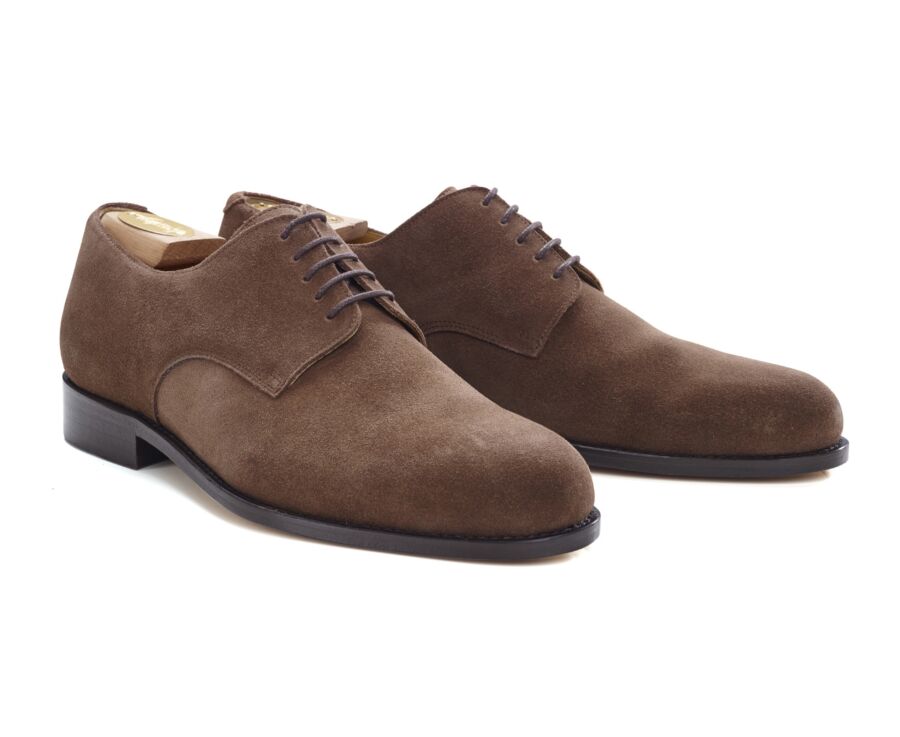 Derbies homme Velours havane semelle cuir - DOVER