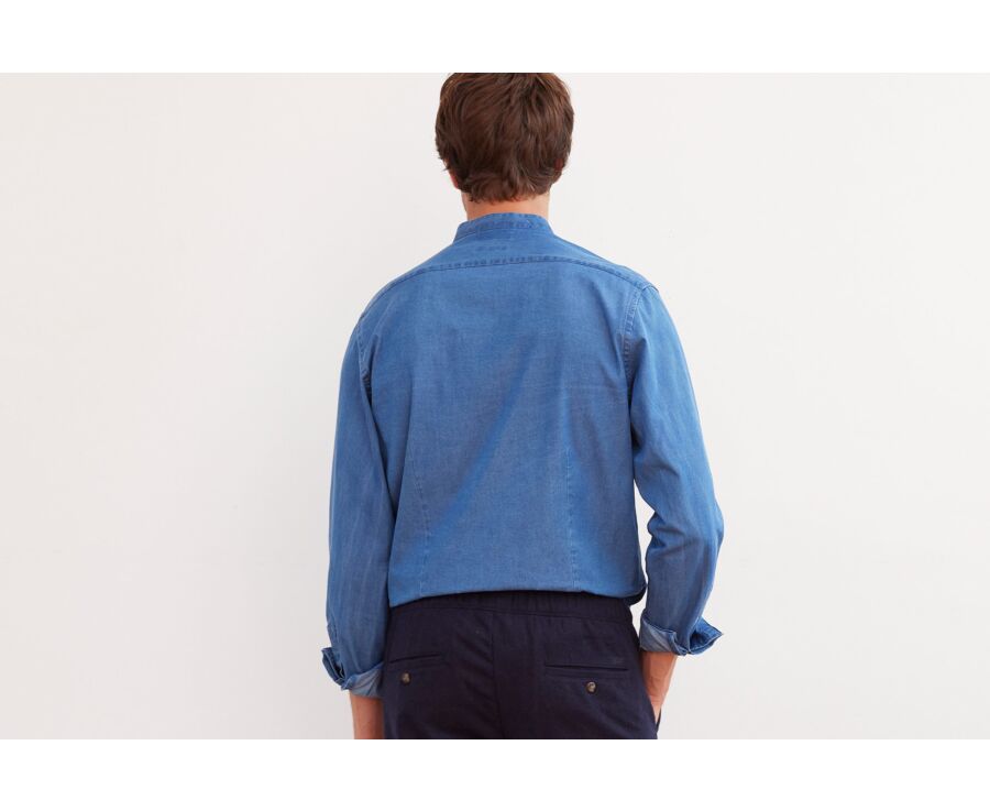Chemise jean denim Indigo - Col officier - JOSEPH