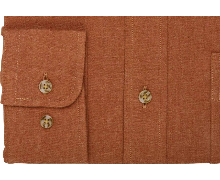 Chemise homme unie rouille en flanelle - ALEXANDER