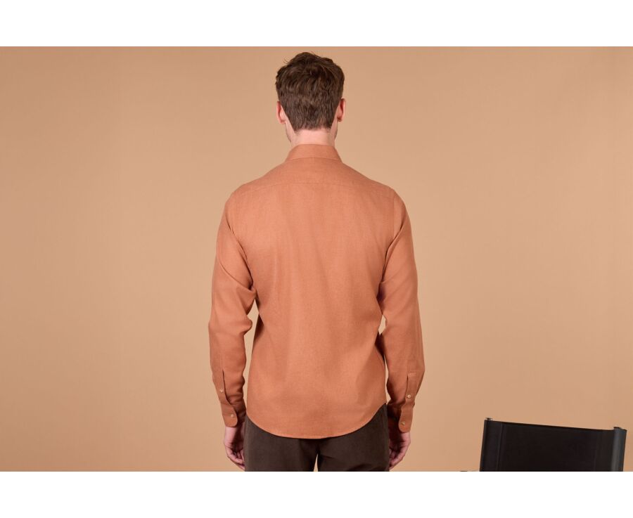 Chemise homme unie rouille en flanelle - ALEXANDER