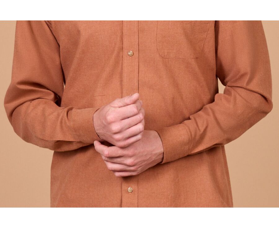 Chemise homme unie rouille en flanelle - ALEXANDER