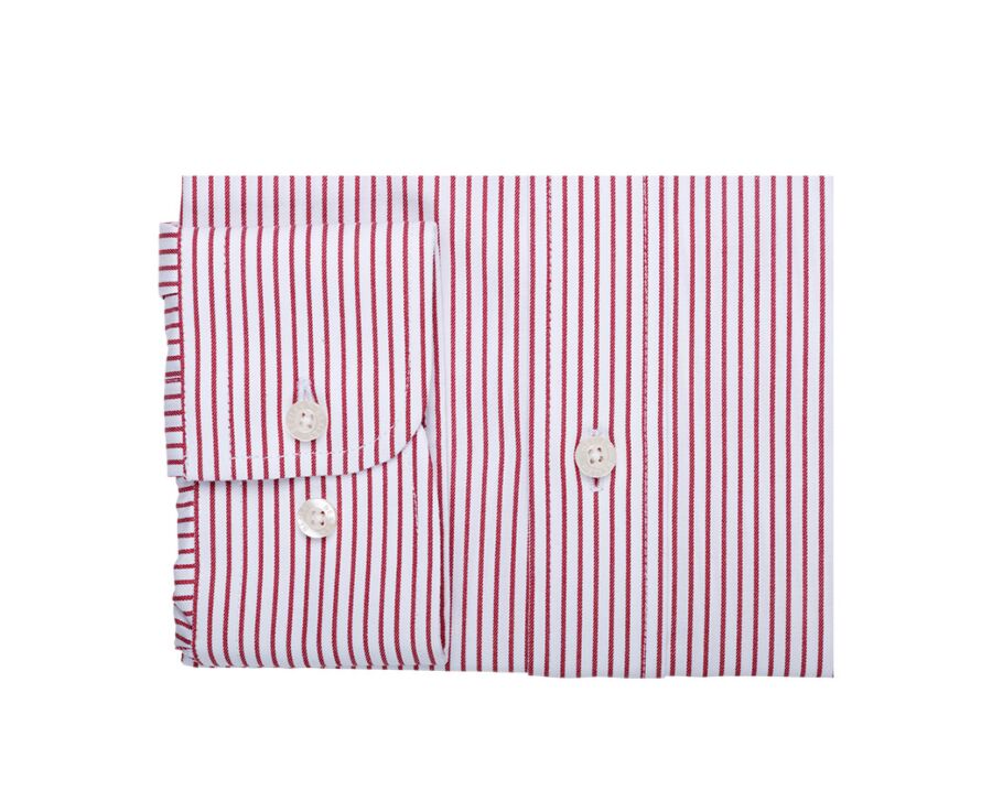 Chemise blanche à rayures rouges poche poitrine - BRODERICK
