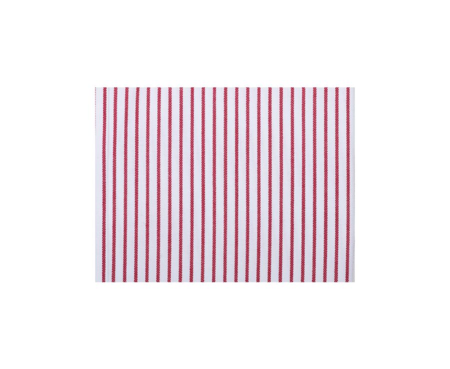 Chemise blanche à rayures rouges poche poitrine - BRODERICK