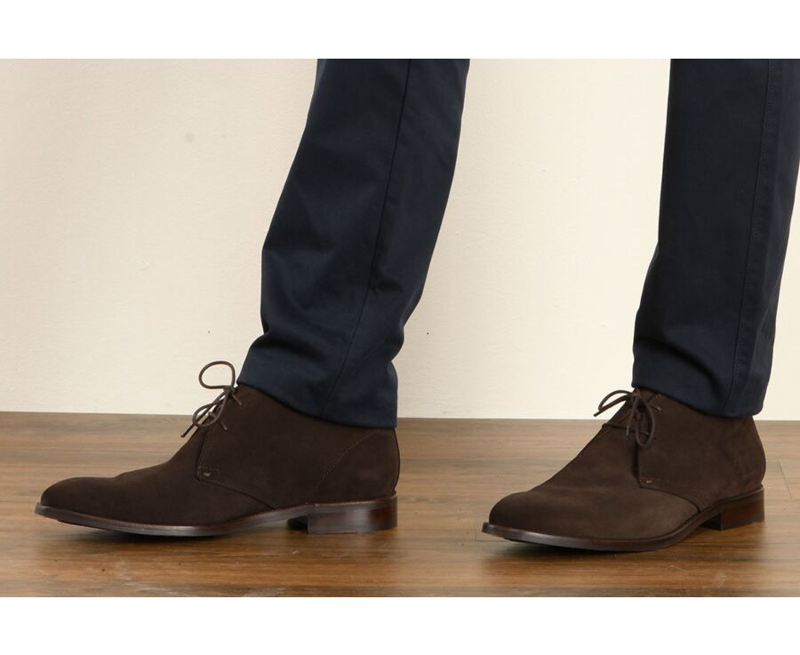 Chukka boots homme Velours Brun - WORMINGTON GOMME