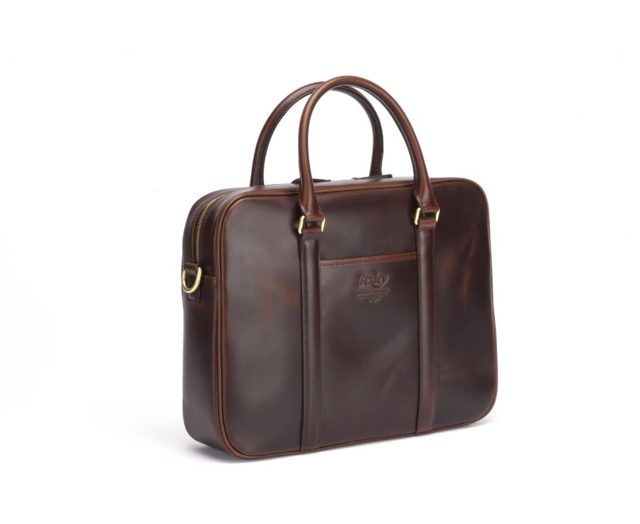 Cartable homme cuir avec bandoulière Chocolat - KARLINGTON III