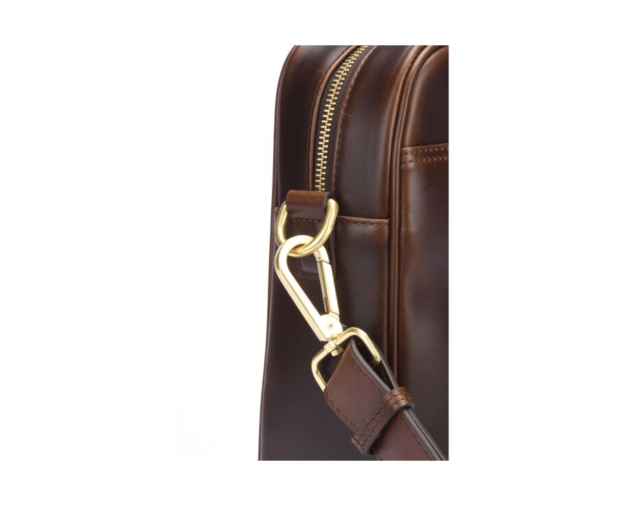 Cartable homme cuir avec bandoulière Chocolat - KARLINGTON III