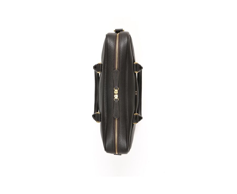 Cartable homme cuir avec bandoulière Chocolat Grainé - KARLINGTON III