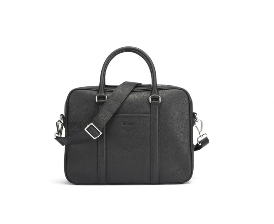 Cartable homme cuir avec bandoulière Noir Grainé - KARLINGTON III