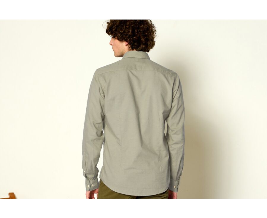 Chemise coton lin vert tilleul unie - SILBERT