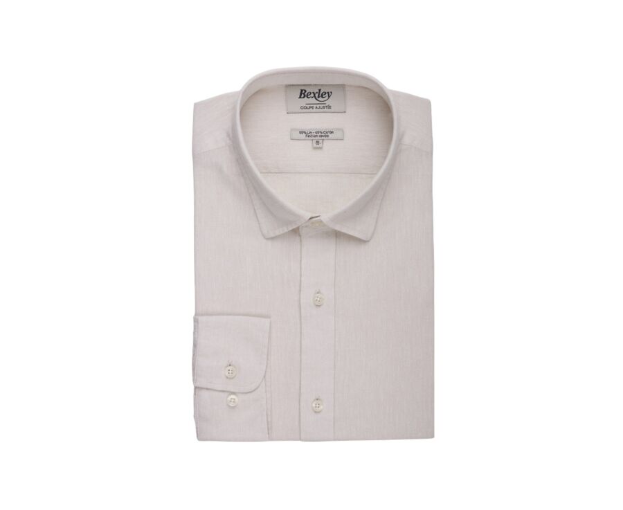 Chemise coton lin Chambray Écru - SILBERT
