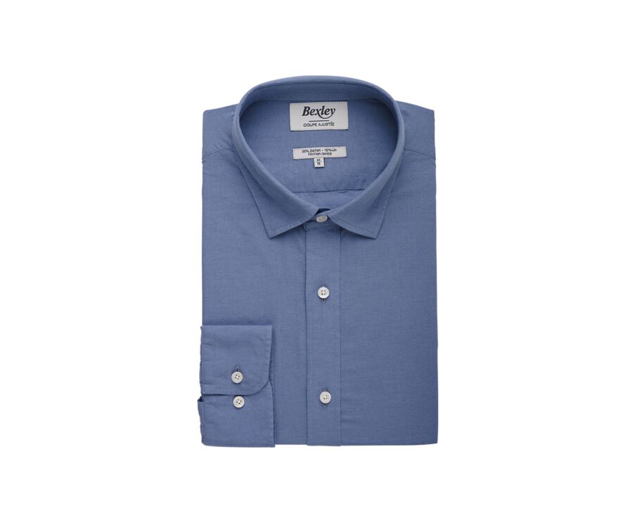 Chemise coton lin Bleu Orage - SILBERT
