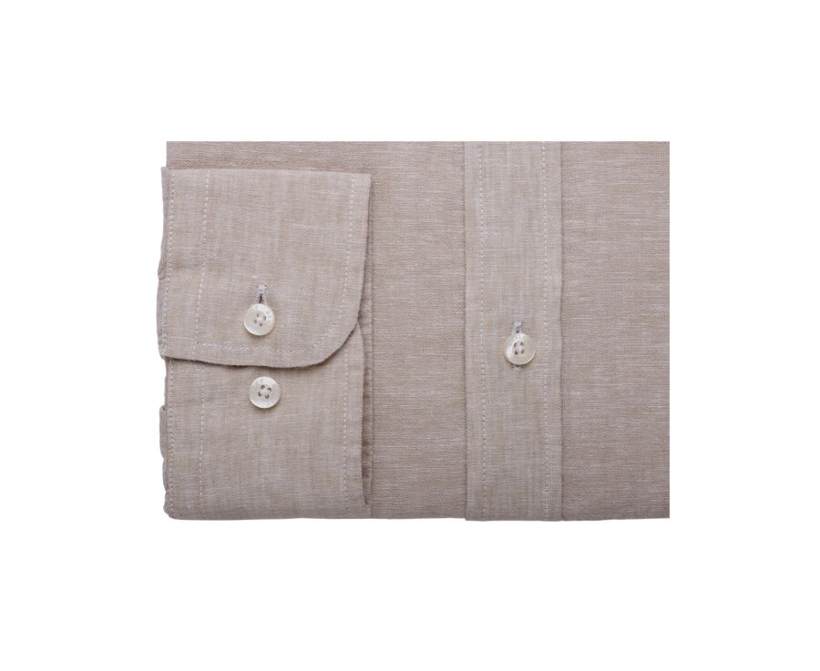 Chemise coton lin Chambray Beige - SILBERT