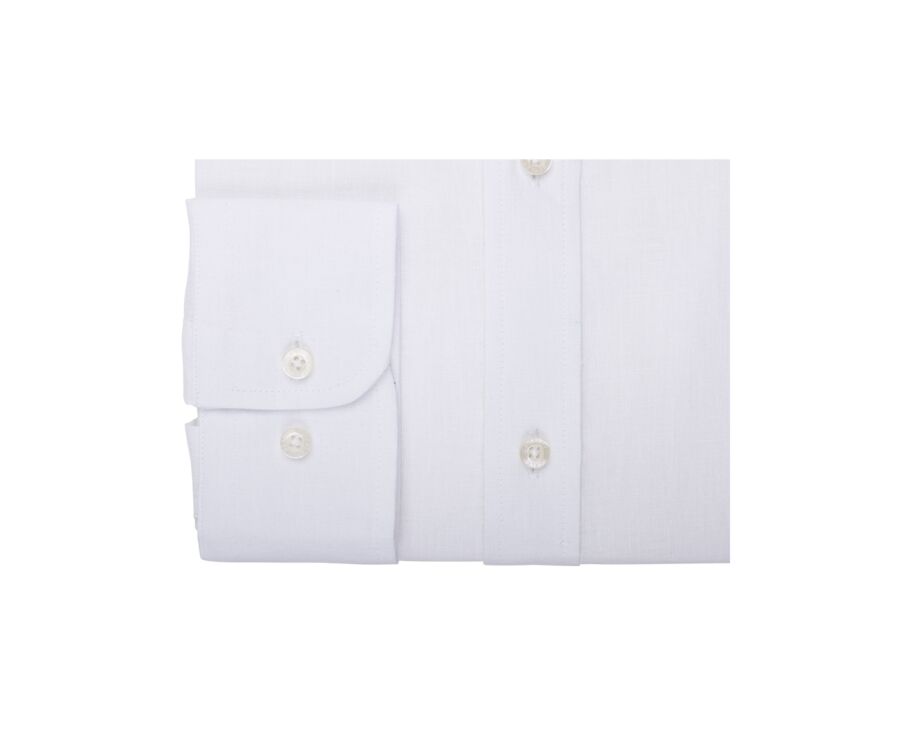 Chemise coton lin Chambray Blanc - Col Français - SILBERT