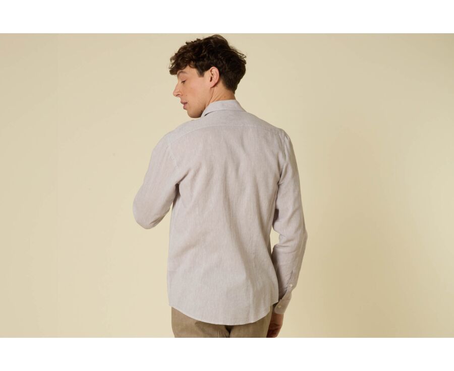 Chemise Homme Chambray Greige Clair - SILBERT