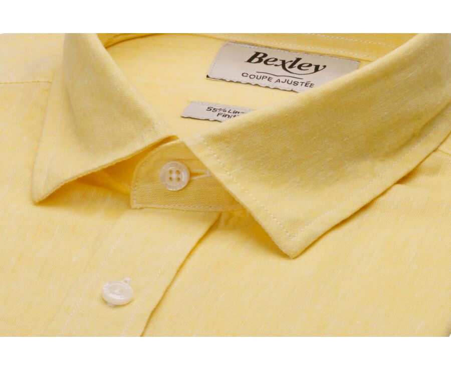Chemise Homme Chambray Jaune Pale - SILBERT