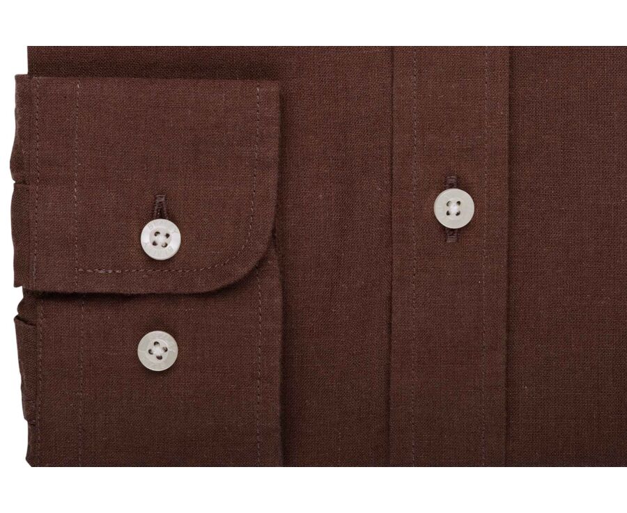 Chemise homme mocha unie en chambray - SILBERT
