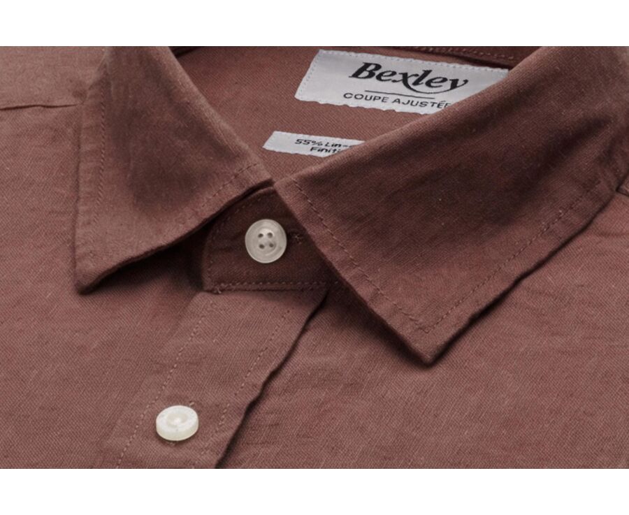 Chemise homme mocha unie en chambray - SILBERT