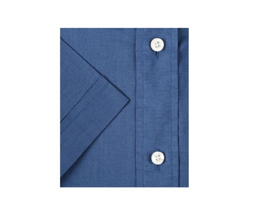 Chemise coton et lin indigo - Poche poitrine - COLTEN MC