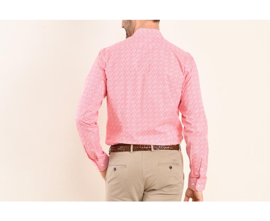 Chemise coton blanche à imprimé fleuri rouge - SULPICE