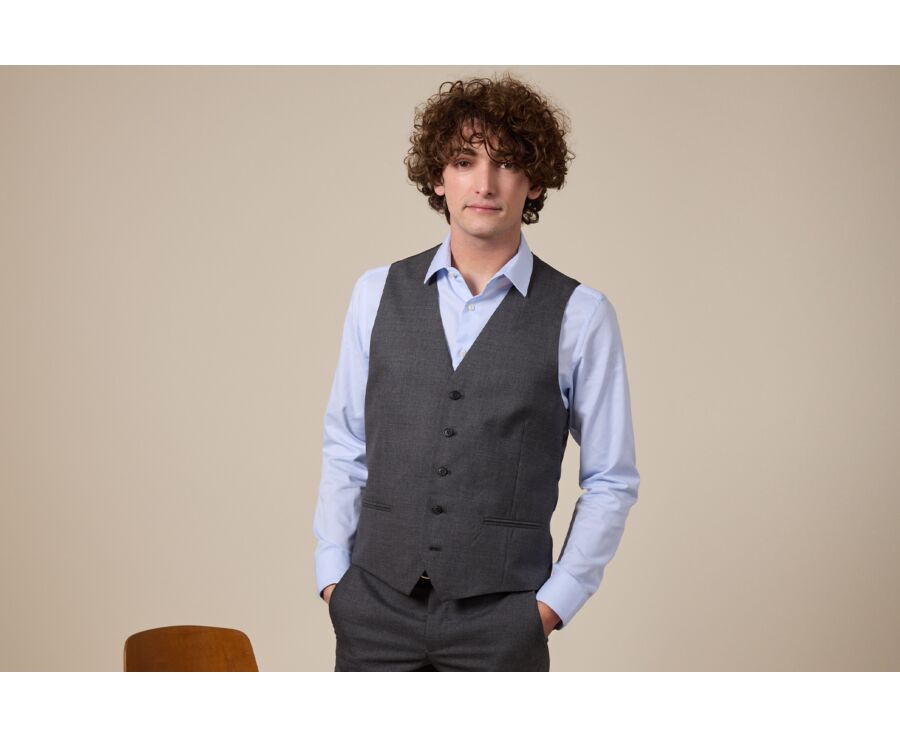 Gilet de costume homme Gris moyen - LAZARE
