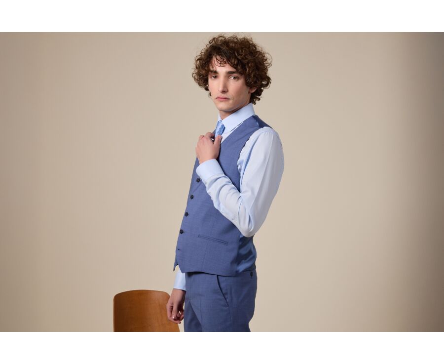 Gilet de costume Bleu Clair Chiné II - LAZARE