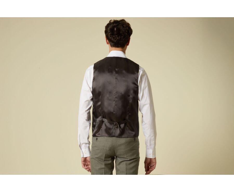 Gilet de costume homme - Kaki Clair Chiné - LAZARE