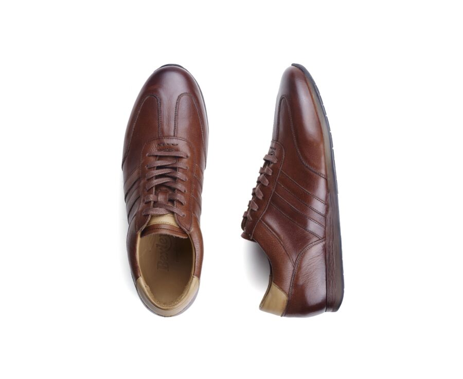 Sneakers homme Chocolat patiné - BOCKARA