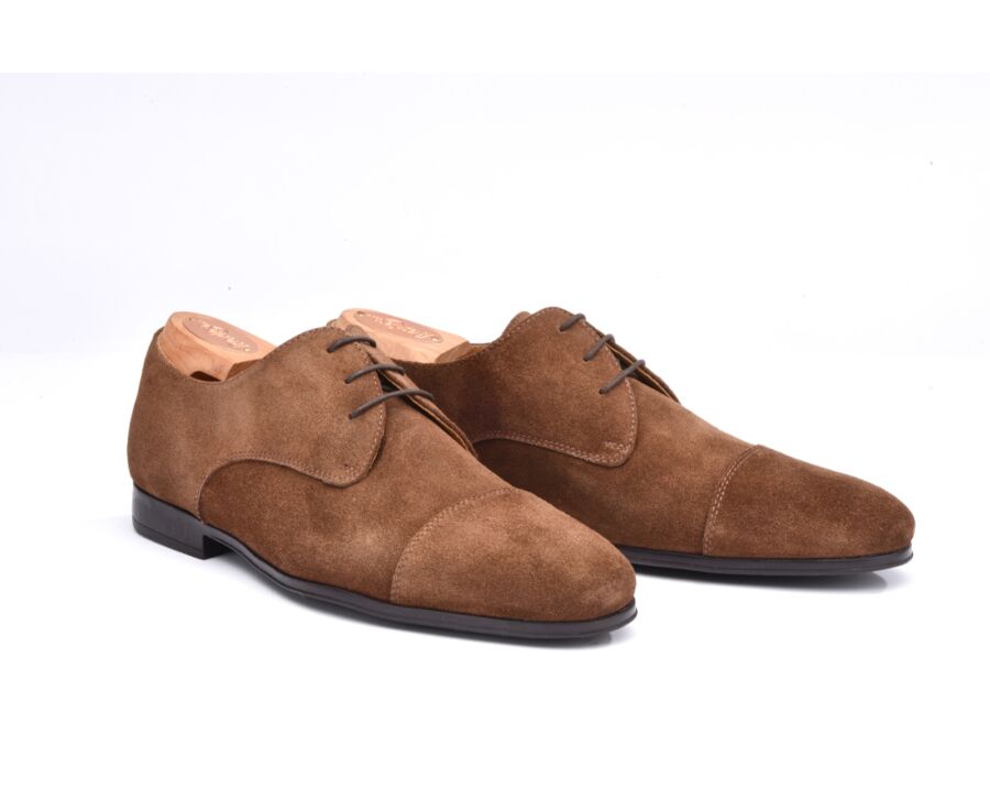 Derbies homme Velours Havane semelle gomme - DERNOX GOMME URBAN