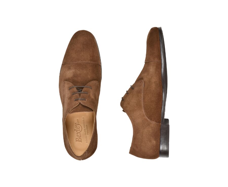 Derbies homme Velours Havane semelle gomme - DERNOX GOMME URBAN