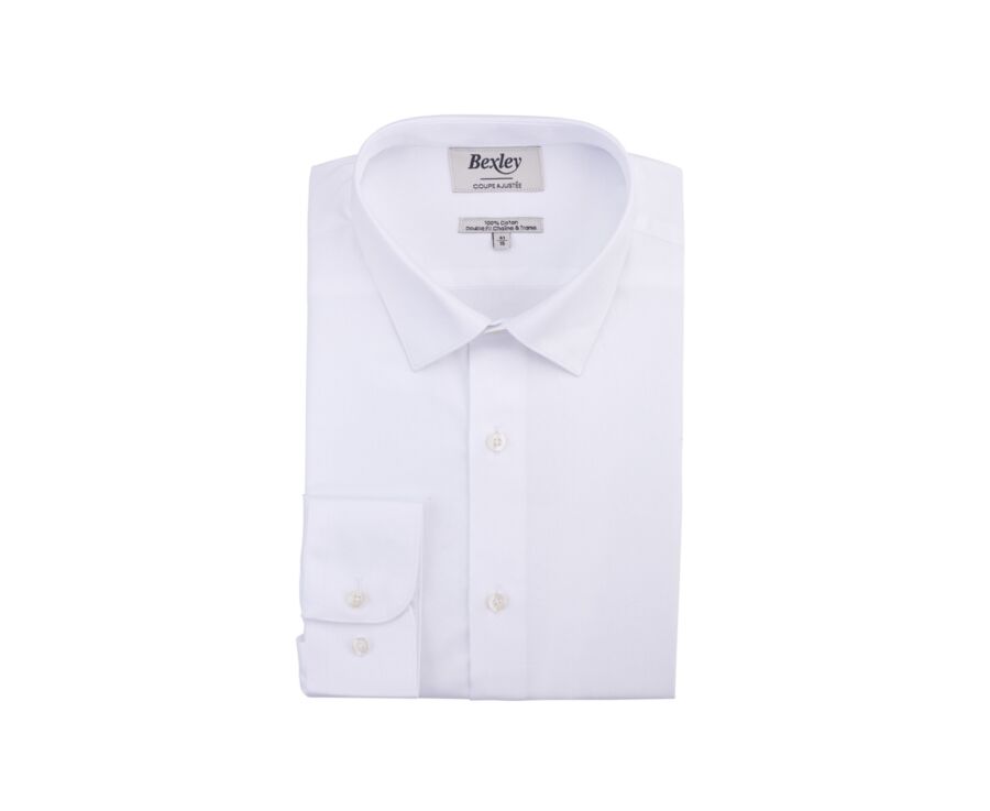 Chemise en Twill de Coton Blanc - CAUBERT