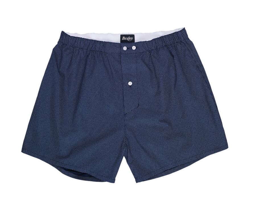 Boîte de 2 caleçons homme Uni Blanc et imprimé navy et beige - ELON