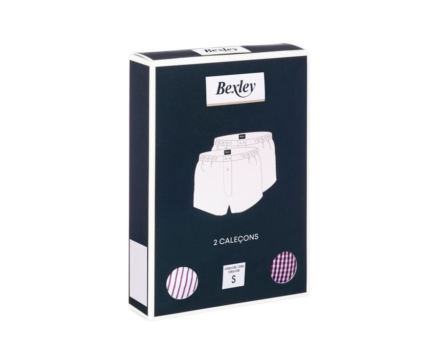 Caleçon homme en coton assorti Rouge et Blanc - ELON