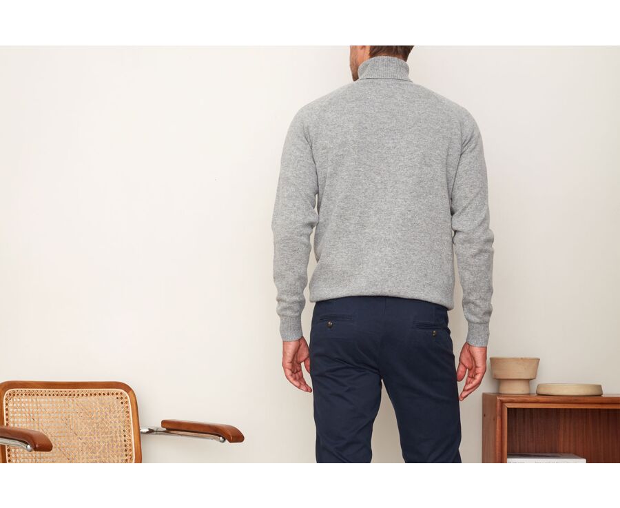Pull col roulé homme laine Gris Chiné - EMERSTON