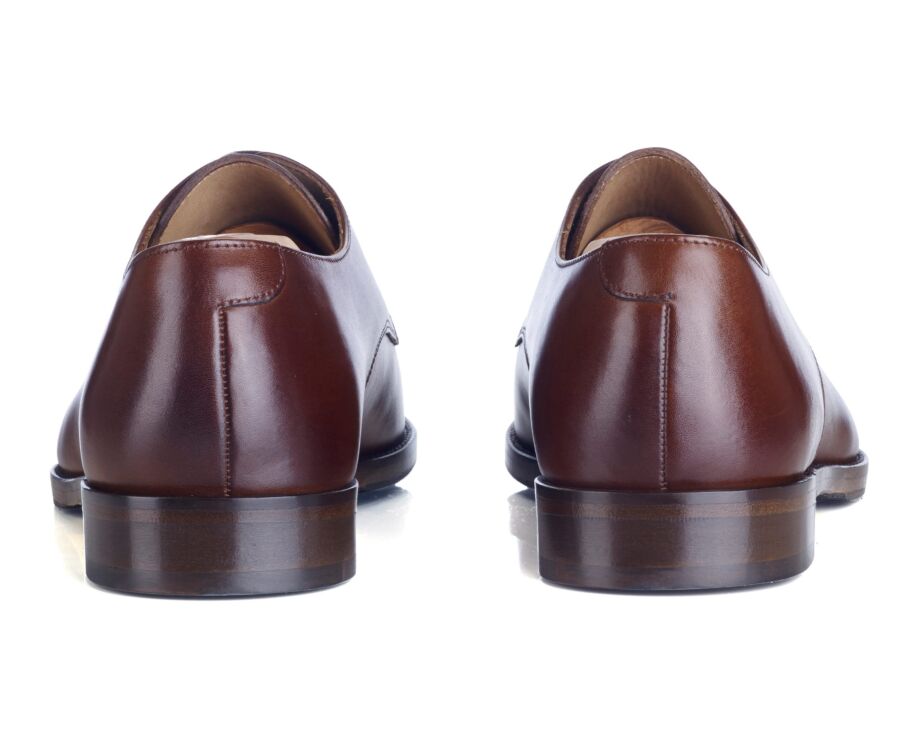 Derbies homme Châtaigne patiné semelle cuir avec patin - DOVER PATIN